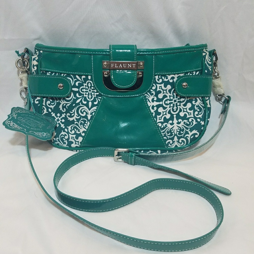 Flaunt by faith nicole teal turquoise purse
